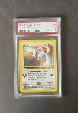 Pokemon TCG Lugia Neo Genesis 9/111 Holo Unlimited Holo Rare PSA 5 WOTC - Image 2