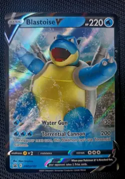 Pokemon TCG Blastoise v SWSH101 Black Star Promo, Near Mint - Image 1