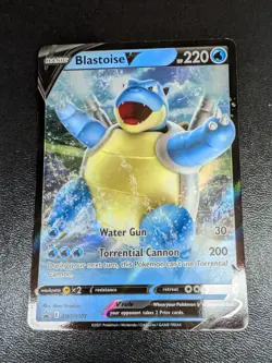 Pokemon TCG Blastoise v SWSH101 Black Star Promo Card - Image 1