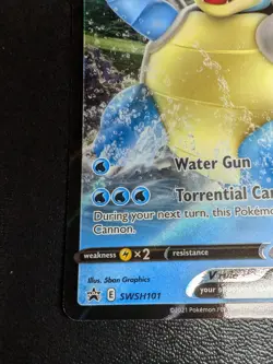 Pokemon TCG Blastoise v SWSH101 Black Star Promo Card - Image 3