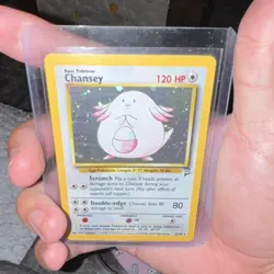 Pokemon TCG Chansey 3/102 Base Set Unlimited Holo Rare 120HP English 1999 - Image 1