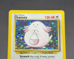 NM Chansey 3/102 Holo Rare Base Set Unlimited Pokemon TCG - Image 2