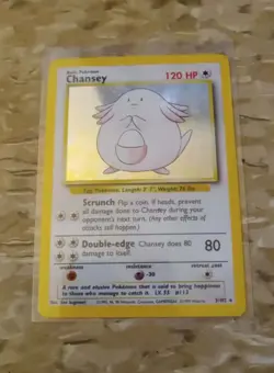 Pokemon TCG Base Set Chansey 3/102 Holo Rare Unlimited EN 120 HP - Image 1