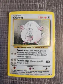 Chansey 3/102 Base Set Unlimited Holo Rare Pokemon TCG HP/DMG - Image 1