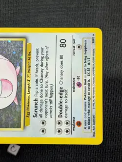 Chansey 3/102 - Base Set Unlimited Holo Rare Pokemon TCG MP - Image 5