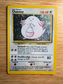 Pokemon TCG Chansey Base Set 3/102 Holo Unlimited Holo Rare - rough condition - Image 1