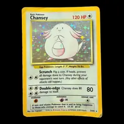 Wizards of the Coast Pokemon TCG Chansey 3/102 Base Set Unlimited Holo Rare 1999 - Image 2