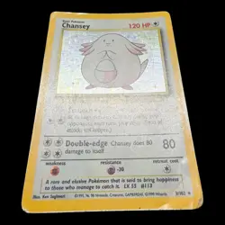 Wizards of the Coast Pokemon TCG Chansey 3/102 Base Set Unlimited Holo Rare 1999 - Image 4