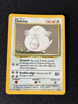 Pokemon TCG Base Set (Unlimited) Chansey 3/102 Holo Rare, Near mint condition - Image 1