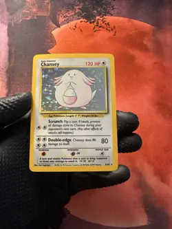 Pokemon TCG Chansey Base Set 3/102 Holo Unlimited Holo Rare LP - Image 1