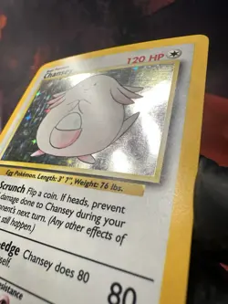 Pokemon TCG Chansey Base Set 3/102 Holo Unlimited Holo Rare LP - Image 2