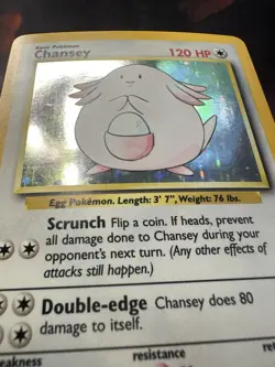 Pokemon TCG Chansey Base Set 3/102 Holo Unlimited Holo Rare LP - Image 3