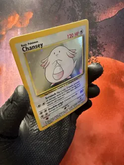 Pokemon TCG Chansey Base Set 3/102 Holo Unlimited Holo Rare LP - Image 4