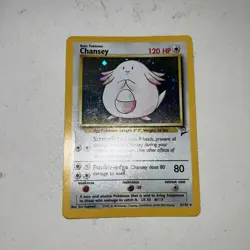 Pokemon TCG Chansey 3/102 Base Set Shadowless Unlimited Holo Rare small Crease - Image 1