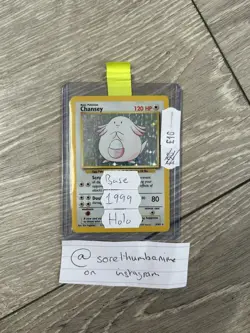 Pokemon TCG Chansey Base Set Unlimited Holo Rare 3/102 - Image 1