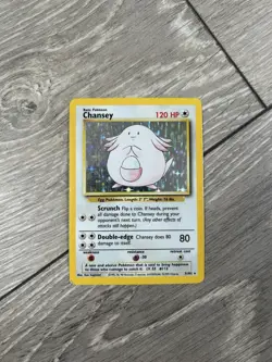 Pokemon TCG Chansey Base Set Unlimited Holo Rare 3/102 - Image 2