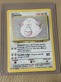 Chansey Base Set 3/102 Holo Rare Unlimited Pokemon TCG - HP - Image 1
