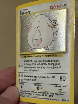 Chansey Base Set 3/102 Holo Rare Unlimited Pokemon TCG - HP - Image 4
