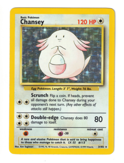 Pokemon TCG Chansey Base Set 3/102 Holo Unlimited Holo Rare - Image 1