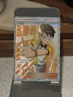 Full Art Judge 209/214 Sun Moon Lost Thunder Pokemon Card Ultra Rare - Image 1