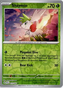 Shaymin 013/162 SV05: Temporal Forces Pokemon Card TCG - Image 1