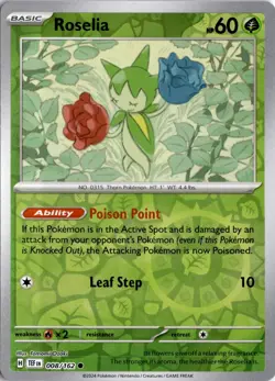 Roselia 008/162 Reverse Holo SV05: Temporal Forces Pokemon Card TCG - Image 1