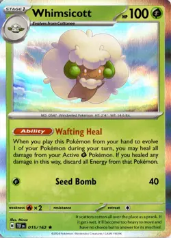 Whimsicott 015/162 SV05: Temporal Forces Pokemon Card TCG - Image 1