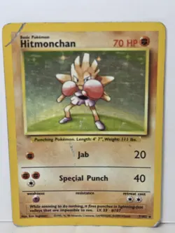 Pokemon TCG Hitmonchan Base Set 7/102 Holo Rare - Image 1