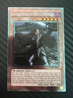 Yugioh Ignoble Knight of Black Laundsallyn NKRT-EN005 Platinum Rare VLP - Image 1