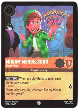 Disney Lorcana TCG Miriam Mendelsohn - Ticket Holder 9/207 Common Foil Attack Of - Image 1