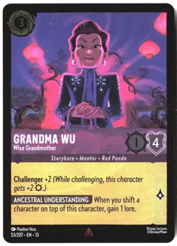 Disney Lorcana TCG Grandma Wu - Wise Grandmother 53/207 Common Foil Attack Of Th - Image 1