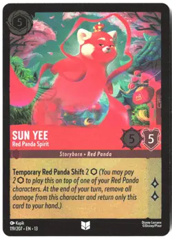 Disney Lorcana TCG Sun Yee - Red Panda Spirit 119/207 Uncommon Foil Attack Of Th - Image 1