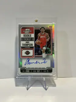 2023-24 Contenders Optic Rookie Ticket Auto Amen Thompson Rockets SP RC JA - Image 1