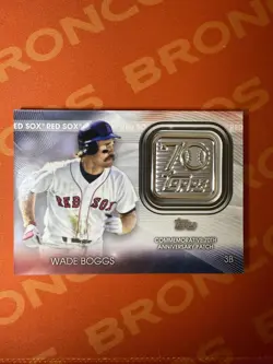 Wade Boggs 2021 Topps Update T70P-WB 70th Anniversary Patch - Image 1