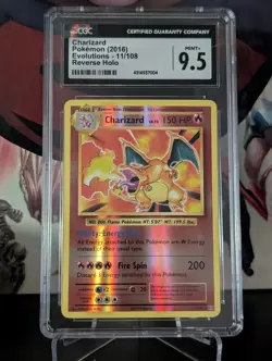 Charizard Reverse Holo 11/108 XY Evolutions CGC Mint+ 9.5 - Image 1