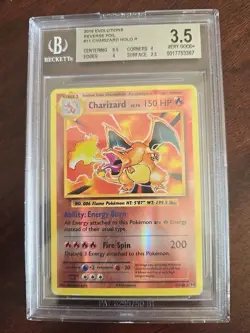 Beckett 3.5 Charizard Reverse Holofoil 11/108 Pokemon 2016 XY Evolutions - Image 1