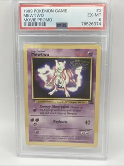 1999 Pokemon Game MEWTWO Movie Promo Card PSA 6 - Image 1