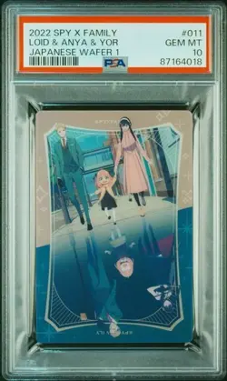 PSA10 SPY X FAMILY JAPANESE WAFER CARDS 1 011 LOID & ANYA & YOR - Image 1