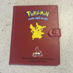 Vintage 1999 Authentic Red Pikachu Pokemon 4-Pocket Card Binder Book Album - Image 2