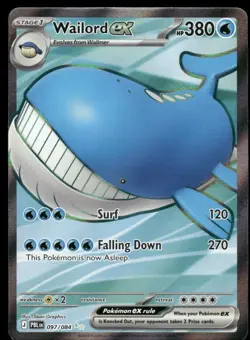 Pokemon Cards Wailord ex 097/084 Holo Pitch Black Ultra Rare NM - Image 1