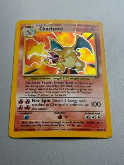 Charizard Pokemon Card Holo 4/102 Base Set TCG Fire 1999 - Image 2