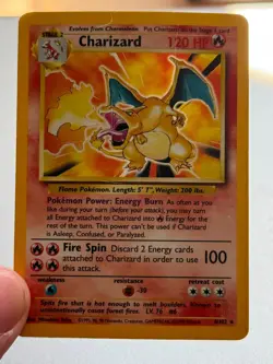 Charizard Pokemon Card Holo 4/102 Base Set TCG Fire 1999 - Image 3
