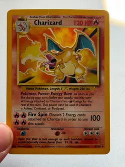 Charizard Pokemon Card Holo 4/102 Base Set TCG Fire 1999 - Image 5