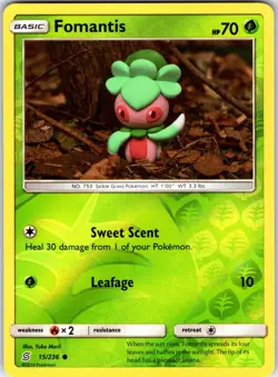 Fomantis 15/236 Common Unified Minds Pokemon Reverse Holo Near Mint - Image 1