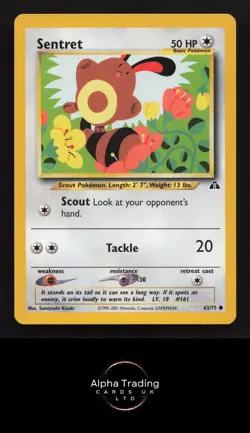 Sentret 63/75 Common Neo Discovery Pokemon Unlimited Lightly Played - Image 1