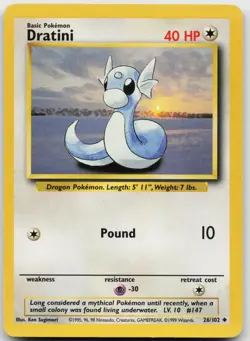 Dratini 26/102 Uncommon Base Set Unlimited Pokemon Lightly Played - Image 1