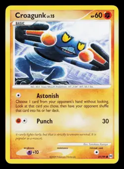 Croagunk 61/99 Common Arceus Pokemon Heavily Played - Image 1