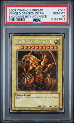 The Winged Dragon of Ra PSA10 Secret Rare English GBI 003 YuGiOh God Card - Image 1