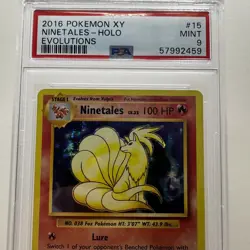 2016 POKEMON XY: EVOLUTIONS - #15/108 NINETALES HOLO - PSA 9 MINT - Image 2