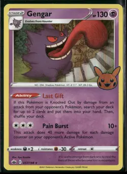 Gengar 057/198 Holo Promo Trick or Trade BOOster Pokemon Lightly Played - Image 1